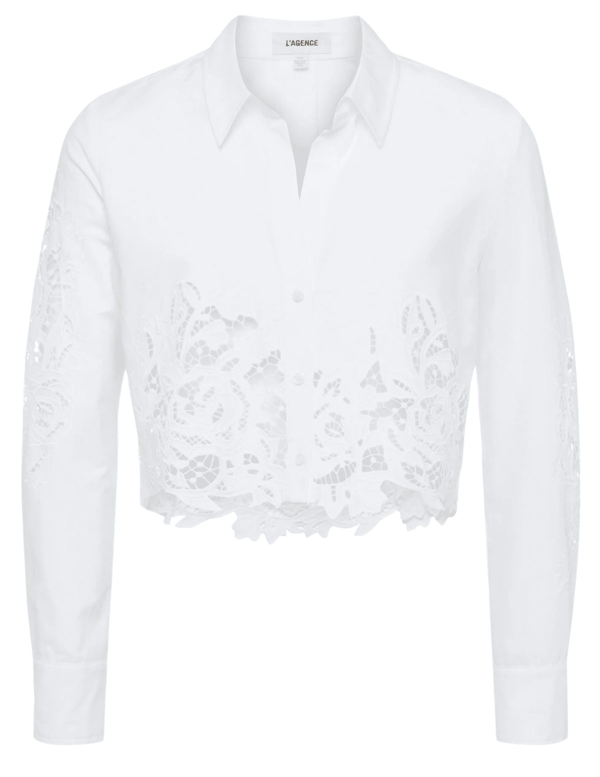 L'Agence - L'AGENCE Seychelle Lace Cropped Blouse - Buy Online