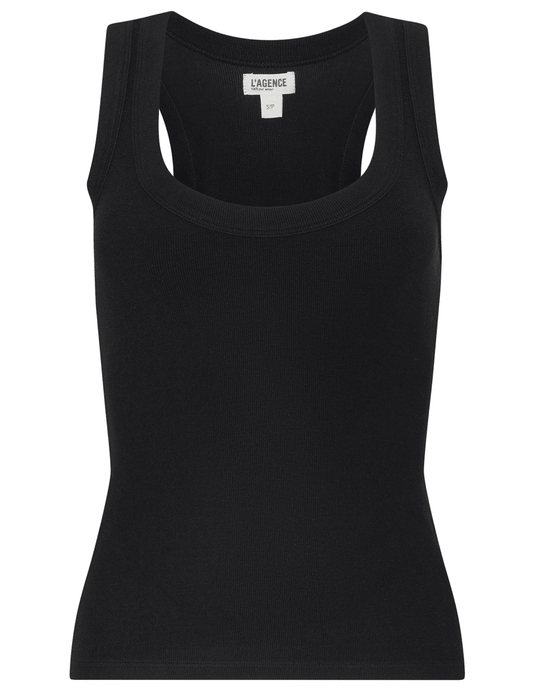 L'AGENCE Shania Racerback Tank in Black
