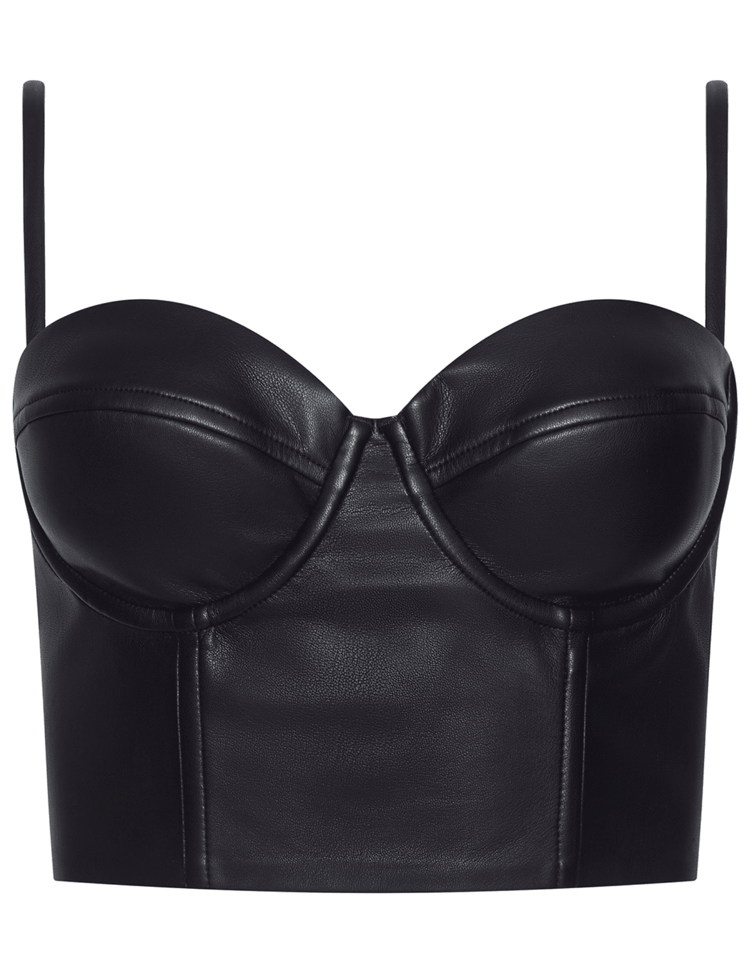 L'AGENCE Sonya Vegan Leather Bustier in Black