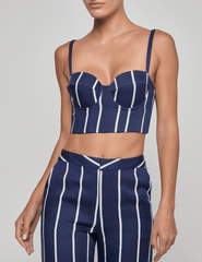 L’AGENCE Soyna striped bustier front view