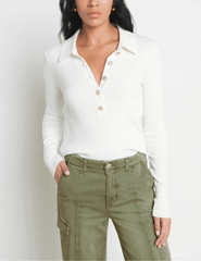L'Agence - L'Agence Sterling Collared Embellished Sweater - Buy Online