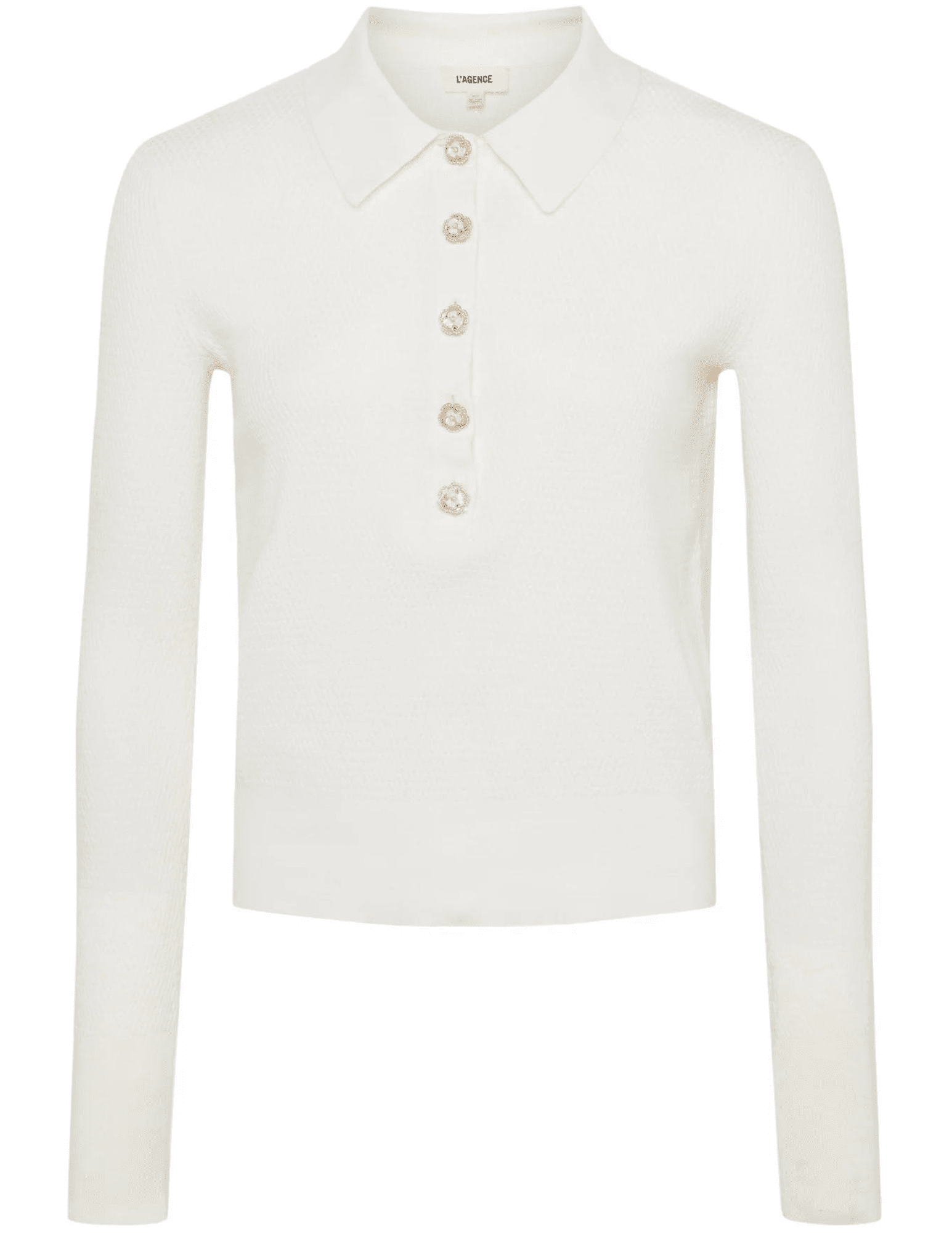 L'Agence - L'Agence Sterling Collared Embellished Sweater - Buy Online
