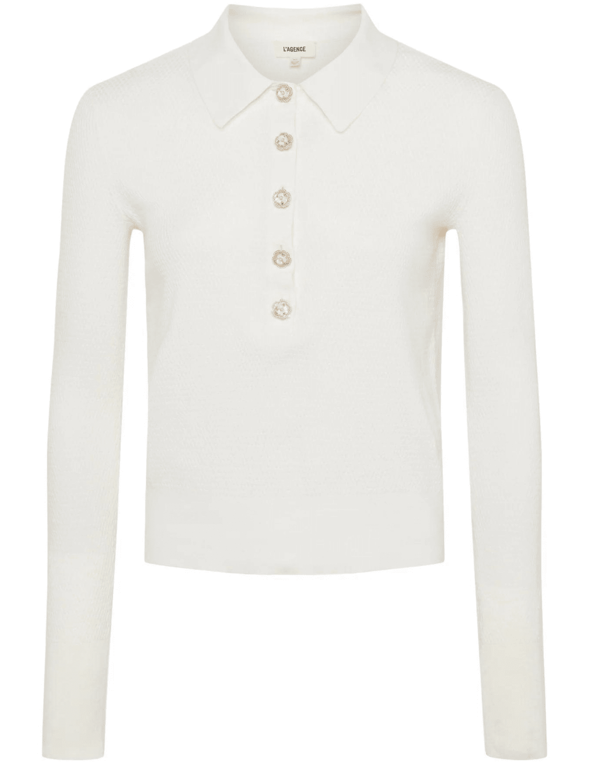L'Agence - L'Agence Sterling Collared Embellished Sweater - Buy Online