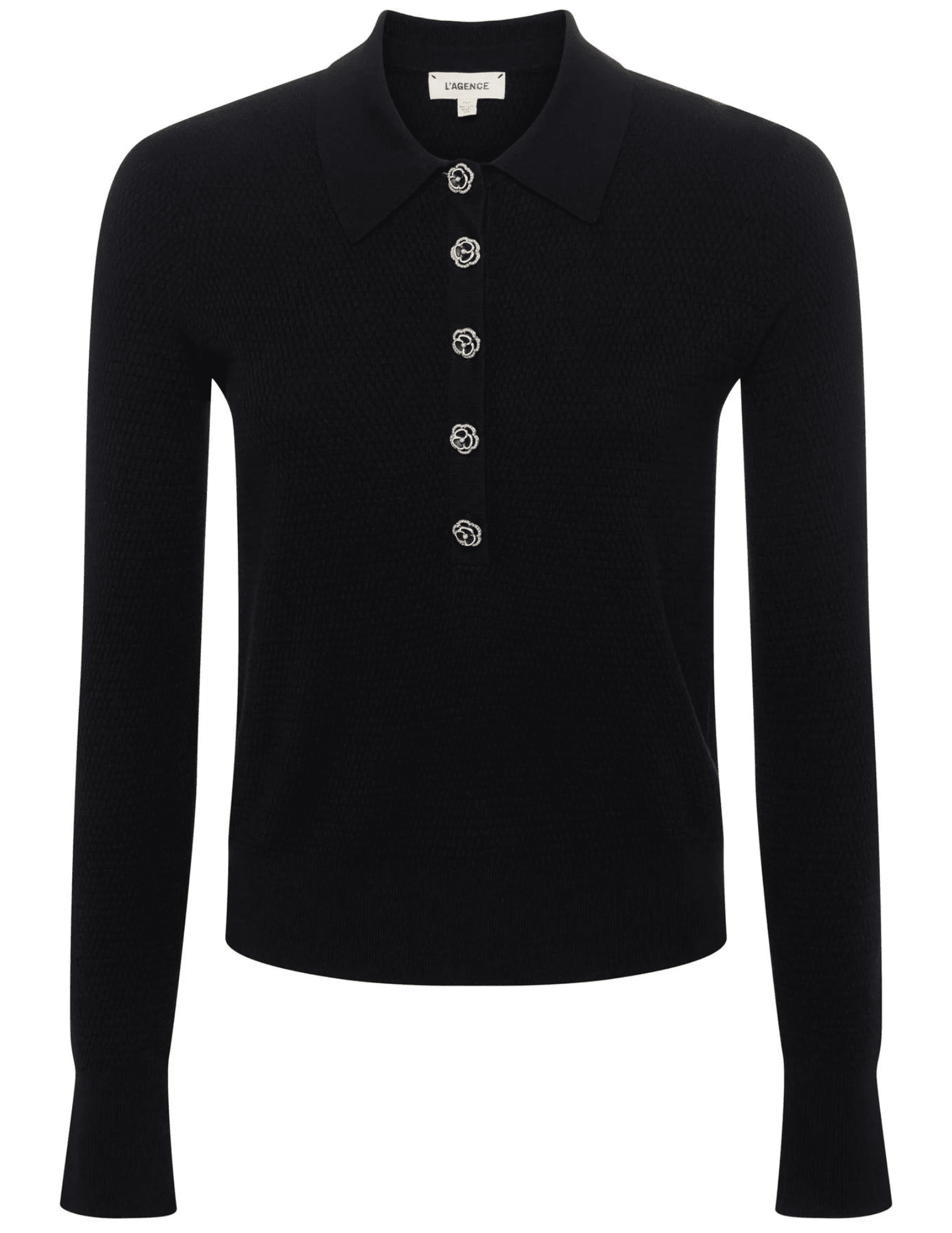 L'Agence - L'Agence Sterling Collared Embellished Sweater - Buy Online
