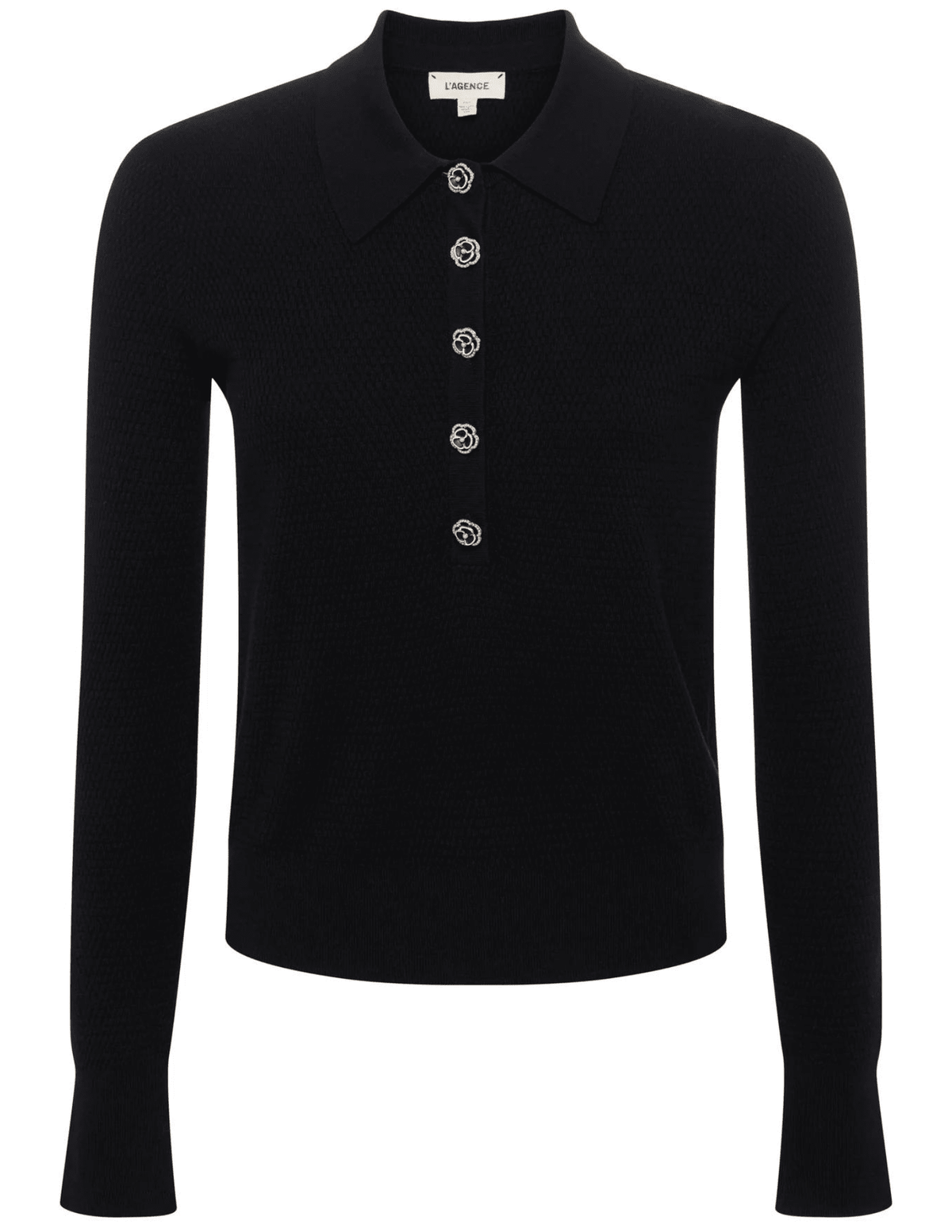 L'Agence - L'Agence Sterling Collared Embellished Sweater - Buy Online