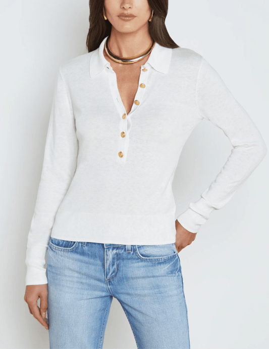 L'Agence - L'Agence Sterling Collared Sweater - Buy Online
