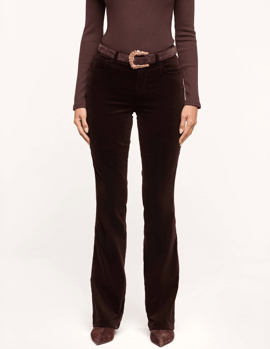Front view of L'AGENCE Stevie Velvet Jean in Dark Java