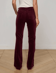 L’AGENCE Stevie Velvet Jeans in Deep Port Burgundy back view
