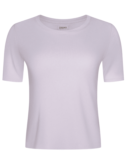 L'Agence - L'AGENCE Stormy Cropped Tee In Icy Lilac 