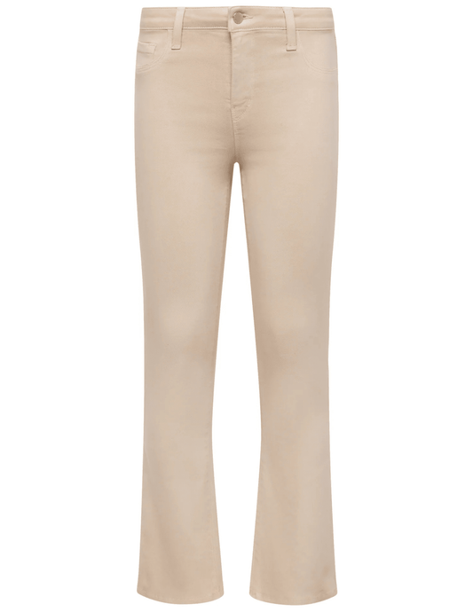 L’AGENCE Tati Coated Cropped Micro Boot Jeans in Cement Coated front view
