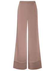 L’Agence Tavia satin trouser in mocha tan wide leg 