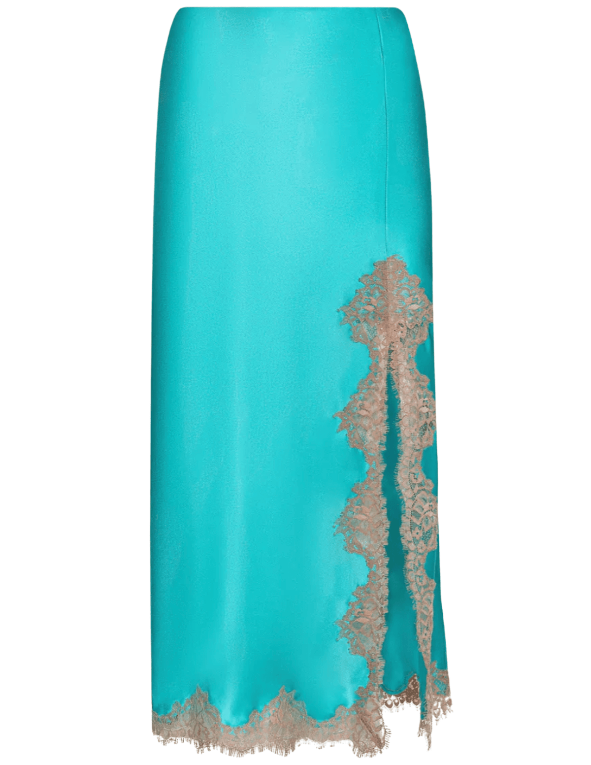 PRE-ORDER-L'AGENCE Tico Silk Lace Skirt in Cyan & Cappuccino