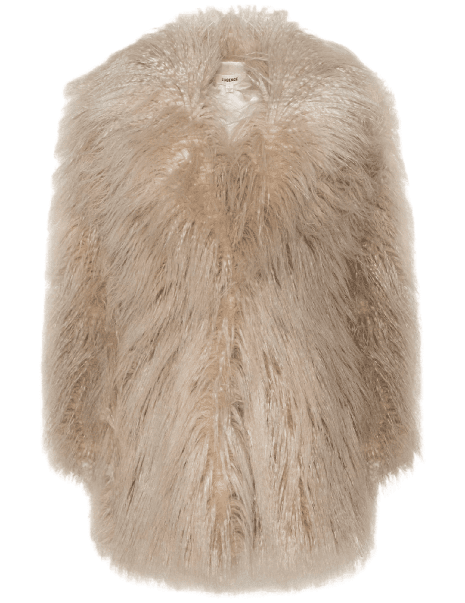 L'AGENCE Toira Faux Fur Coat in Biscuit