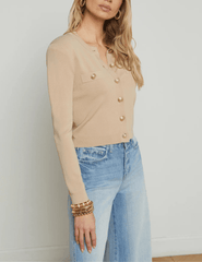 L'Agence - L'Agence Toulouse Cropped Crew Neck Cardigan - Buy Online