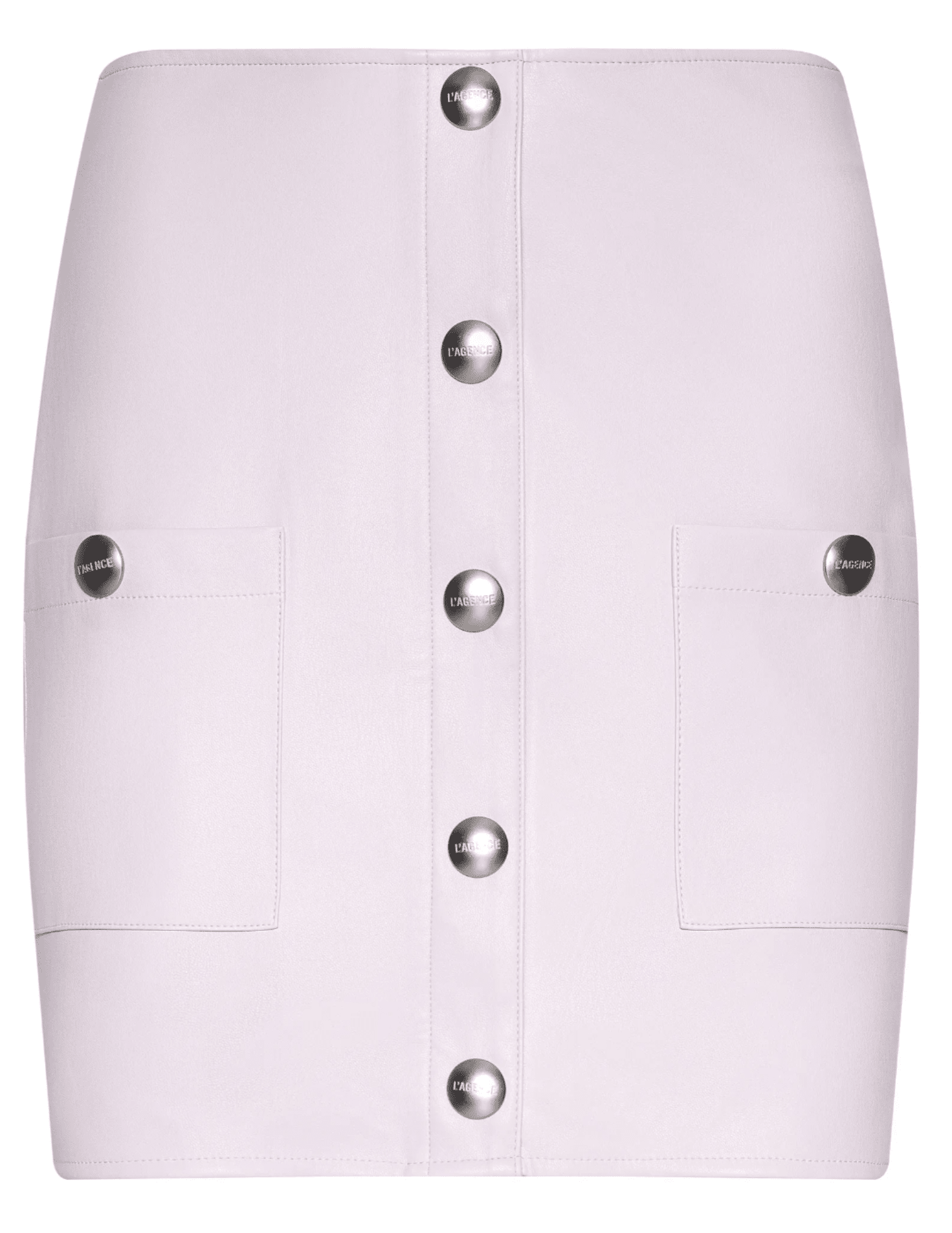 L’AGENCE Truman vegan leather mini skirt in icy lilac
