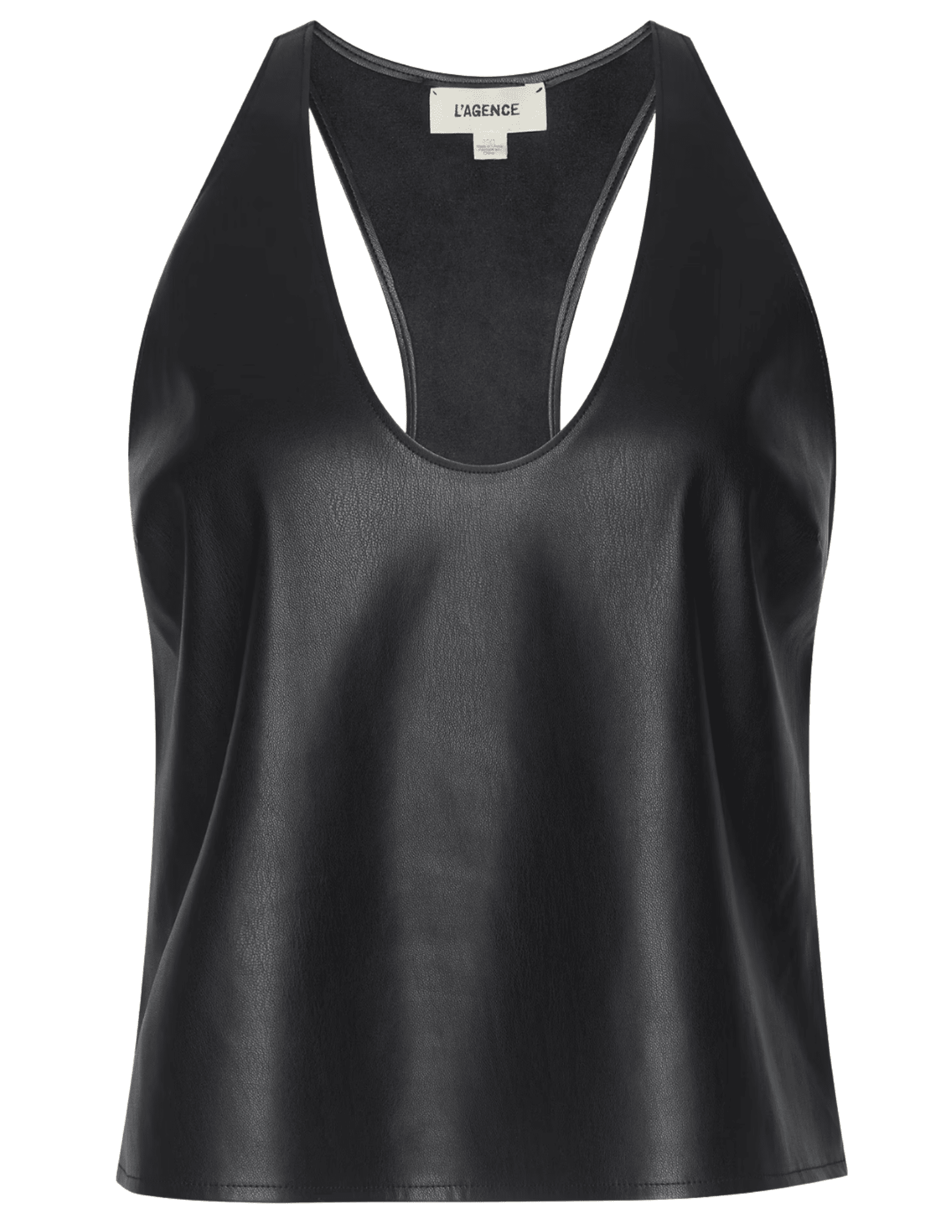 L'AGENCE Tullia Vegan Leather Tank Black