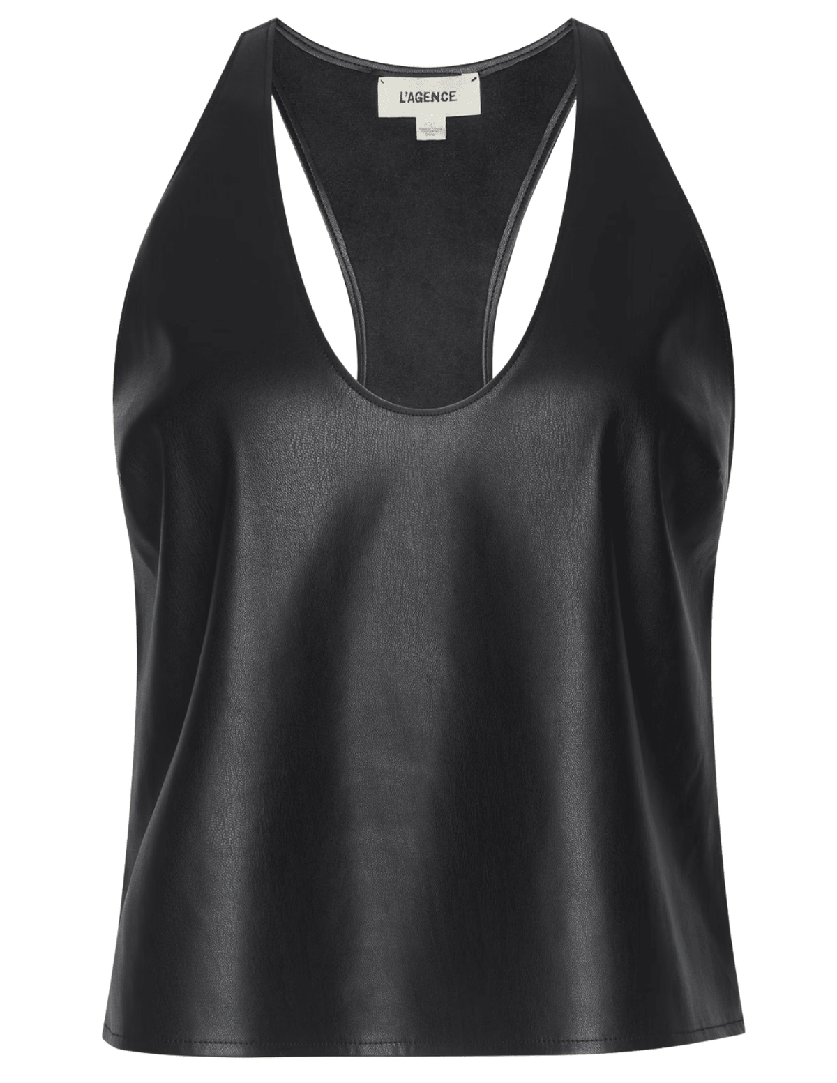 L'AGENCE Tullia Vegan Leather Tank Black
