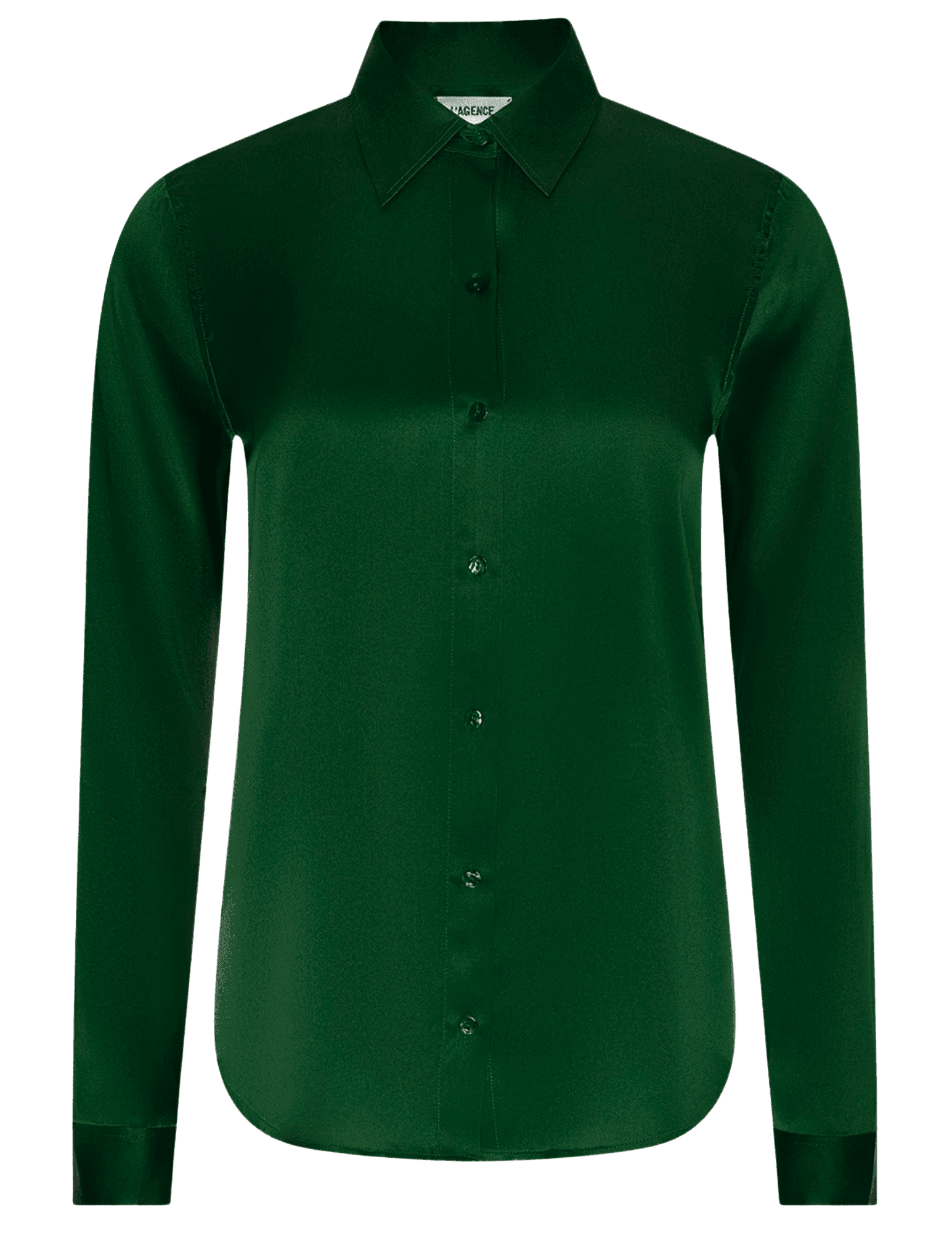 L'AGENCE Tyler Long Sleeve Blouse in Forest Green