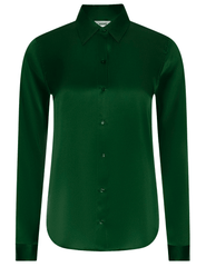 L'AGENCE Tyler Long Sleeve Blouse in Forest Green