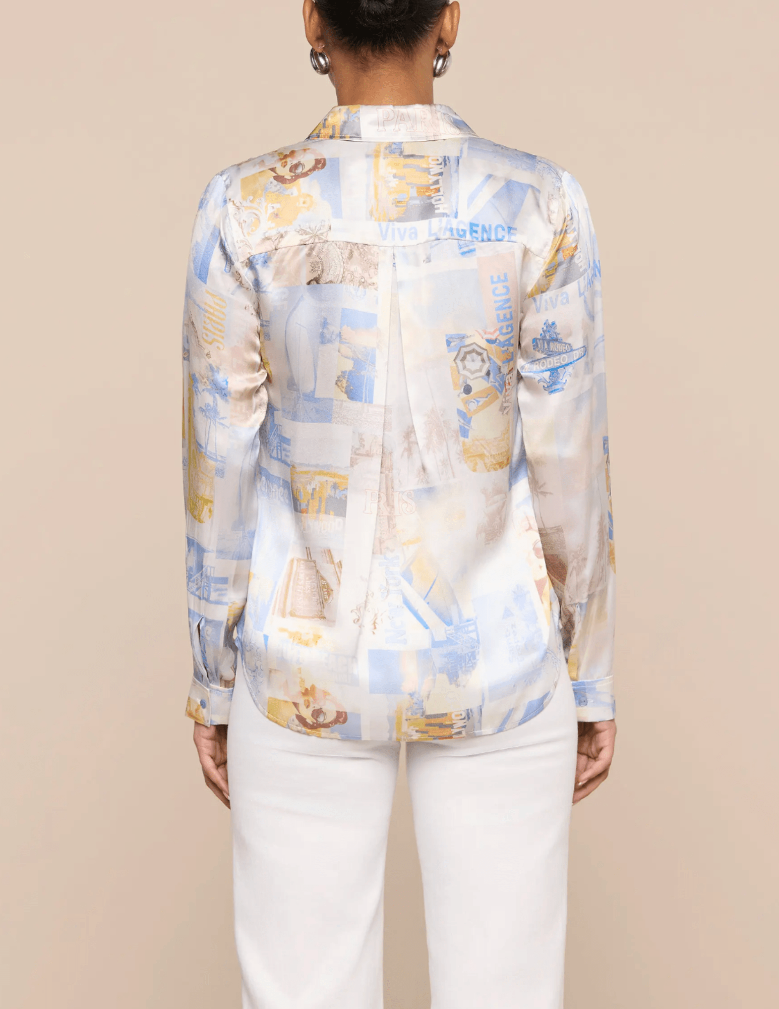 Back view of L'AGENCE Tyler Malibu Post Card blouse