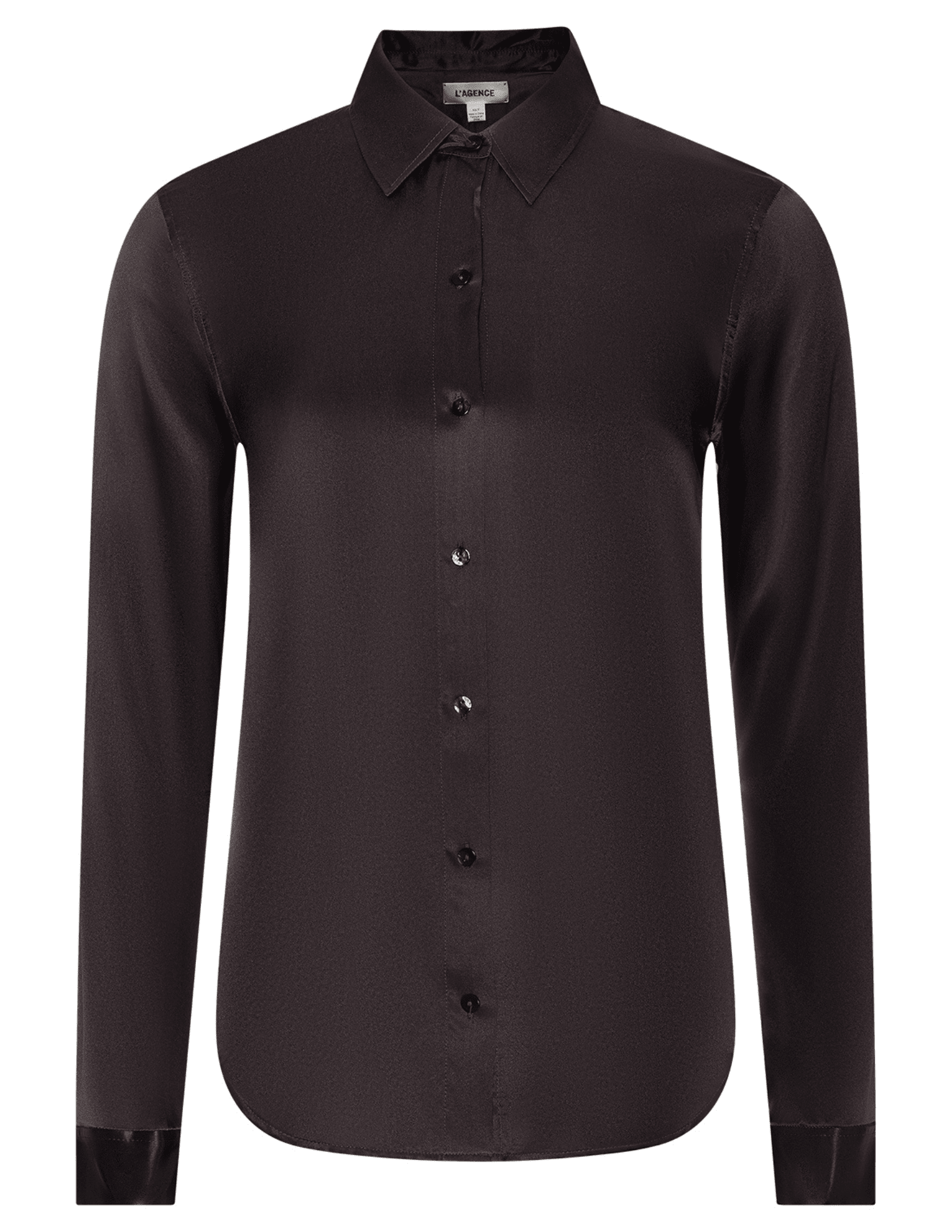 L'AGENCE Tyler Silk Blouse in Dark Java