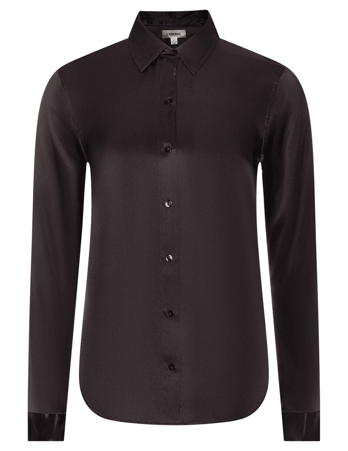 L'AGENCE Tyler Silk Blouse in Dark Java