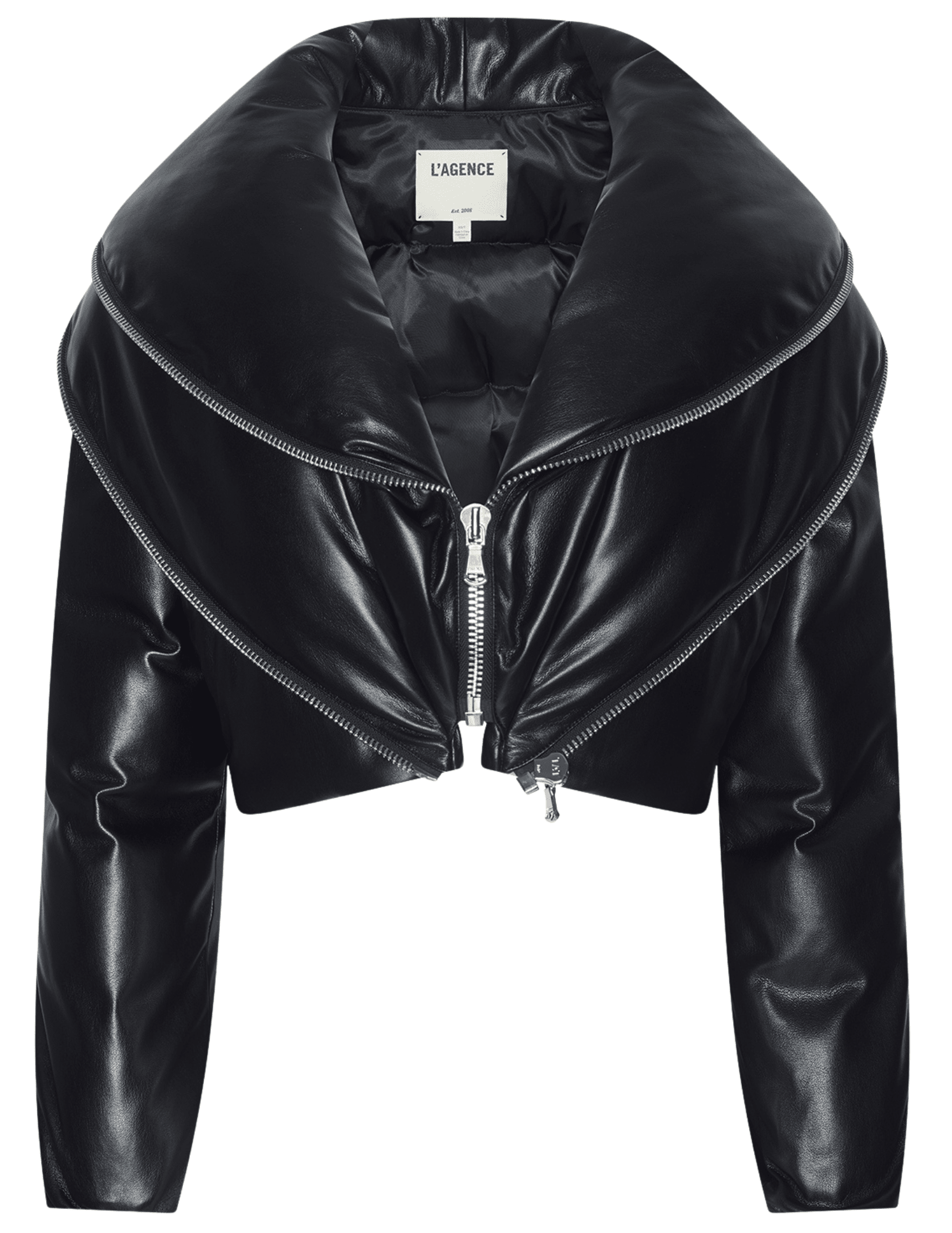 L’AGENCE Vail Vegan Leather Puffer Jacket Black