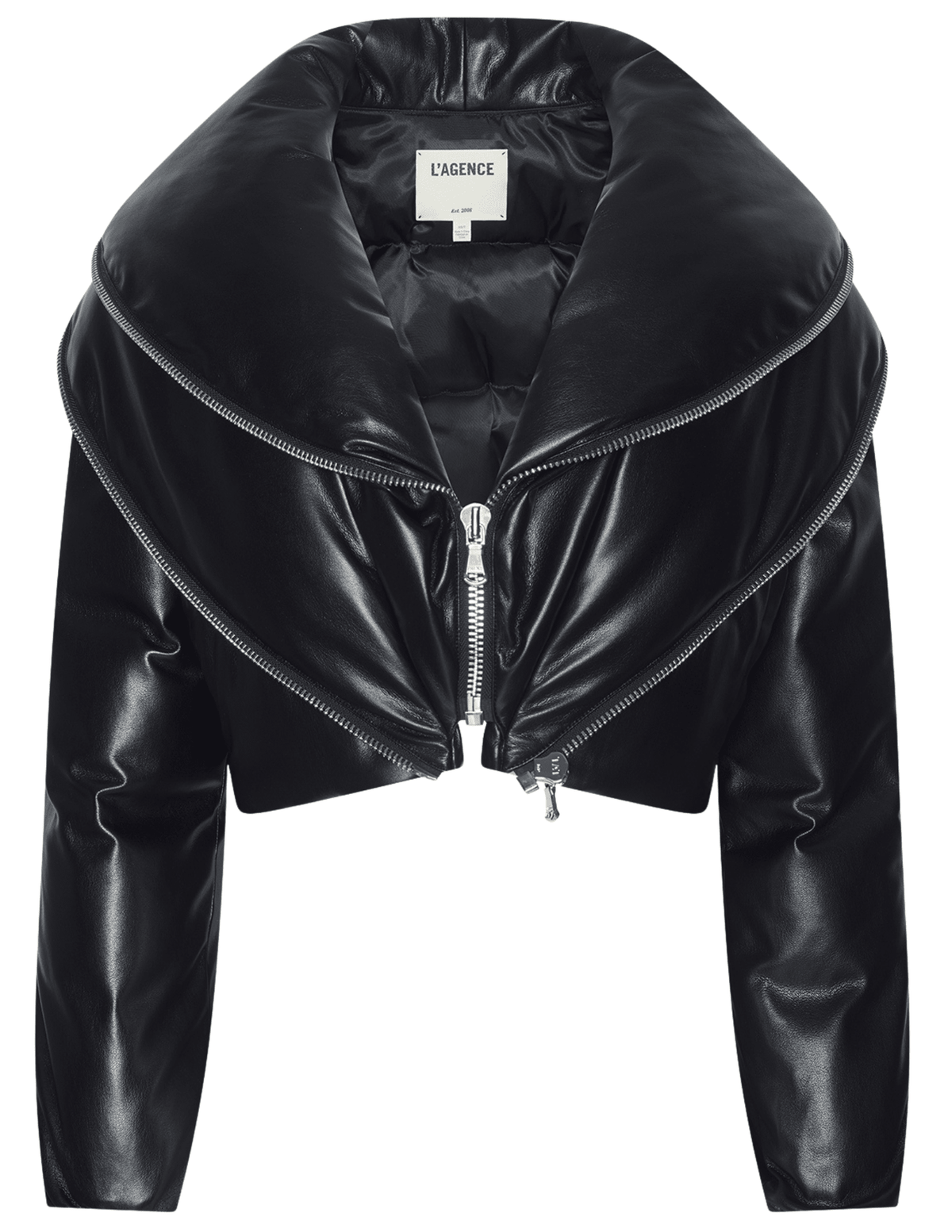 L’AGENCE Vail Vegan Leather Puffer Jacket Black