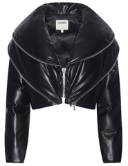 L’AGENCE Vail Vegan Leather Puffer Jacket Black