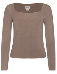 LAgence Vanya scoop neck long sleeve top in portabella