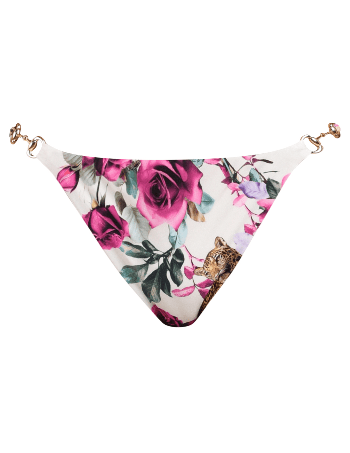 L’AGENCE Violet string bikini bottom in Rose Leopard Jungle