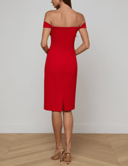 Back view of L’AGENCE Vivie knee-length red dress