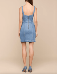 L'AGENCE Vynna Denim Mini Dress in Scottsdale wash back view