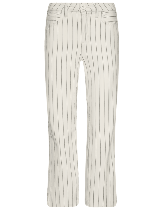 L’Agence Wanda cropped wide leg pant ecru navy stripe
