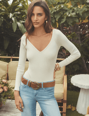 L'Agence - L'Agence Winona V-Neck Bodysuit - Buy Online