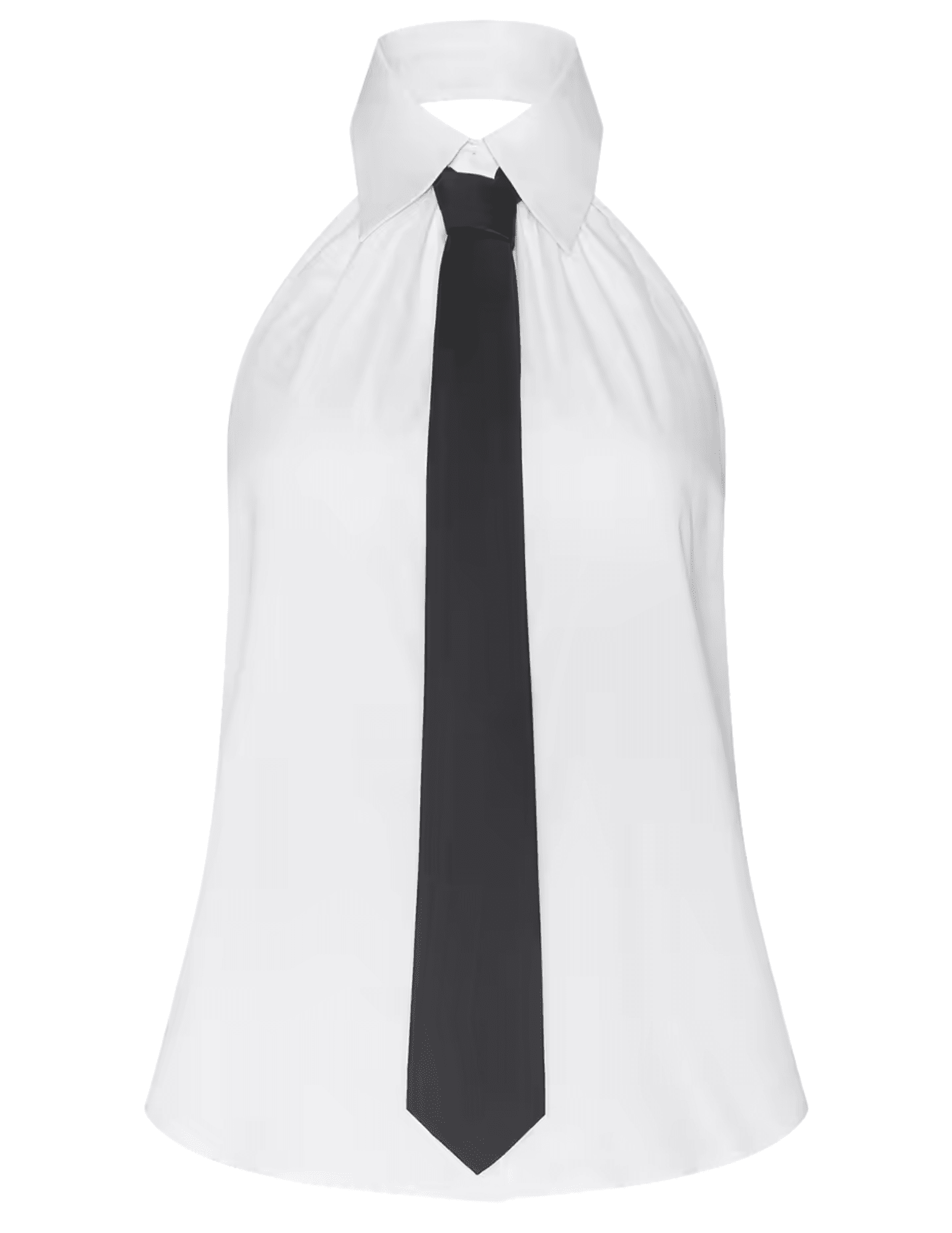 L'AGENCE Wren Necktie Poplin Top White & Black