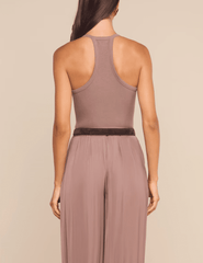Back view of L'AGENCE Wrenna Racerback Bodysuit in Cardamom