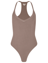 L'AGENCE Wrenna Racerback Bodysuit in Cardamom