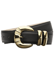 L’AGENCE Yarros Leather Belt in Black