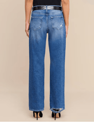 Back view of L'AGENCE Zelda Slouchy Straight Jeans in Atlantis Destruct