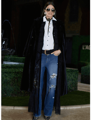 Styled outfit with L'AGENCE Zelda Slouchy Straight Jeans in Atlantis Destruct