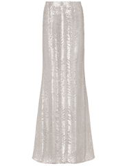 L’AGENCE Zeta Sequin Maxi Skirt in Silver Sequin Swirl