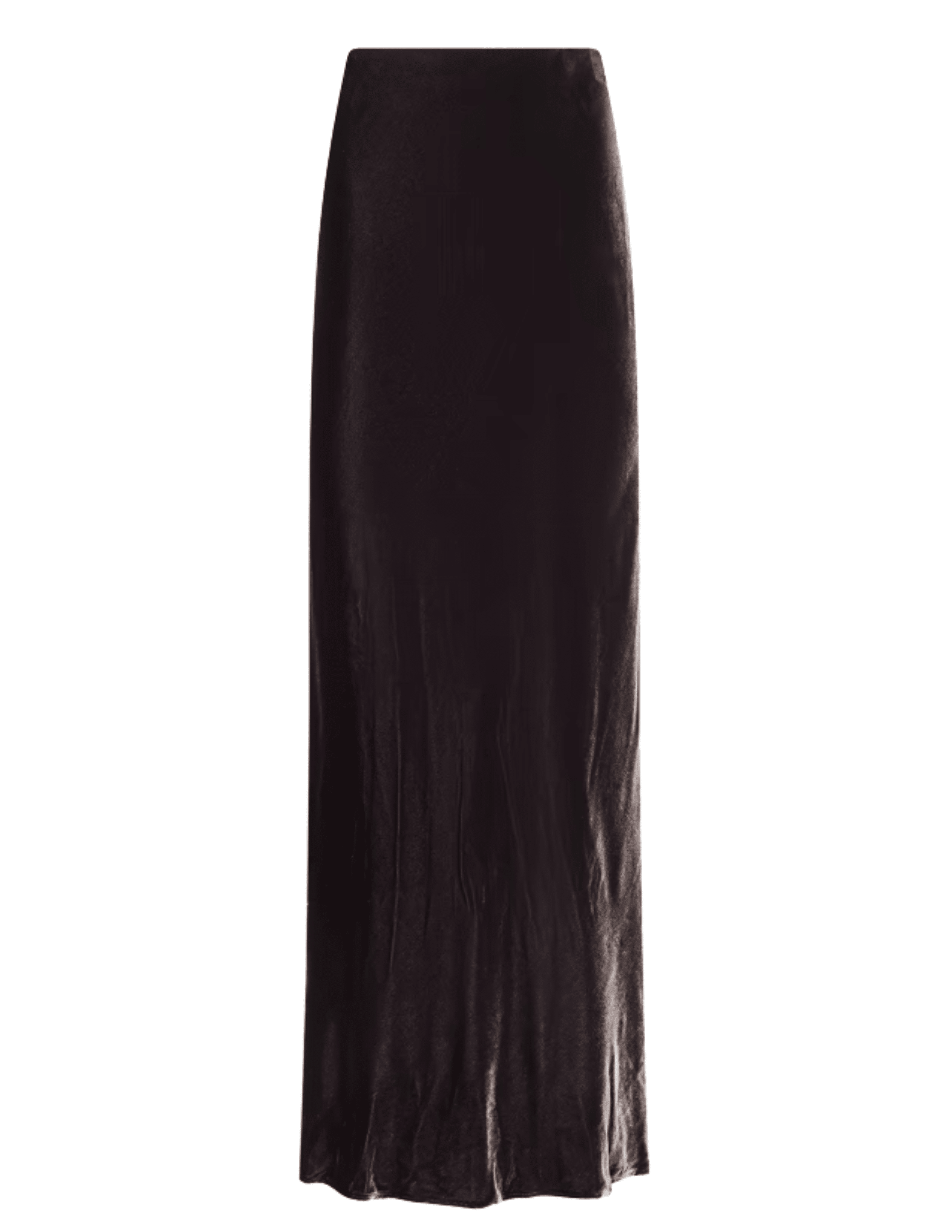 L'AGENCE Zeta Velvet Maxi Skirt in Dark Java featuring a flattering high waist and flowing velvet fabric.