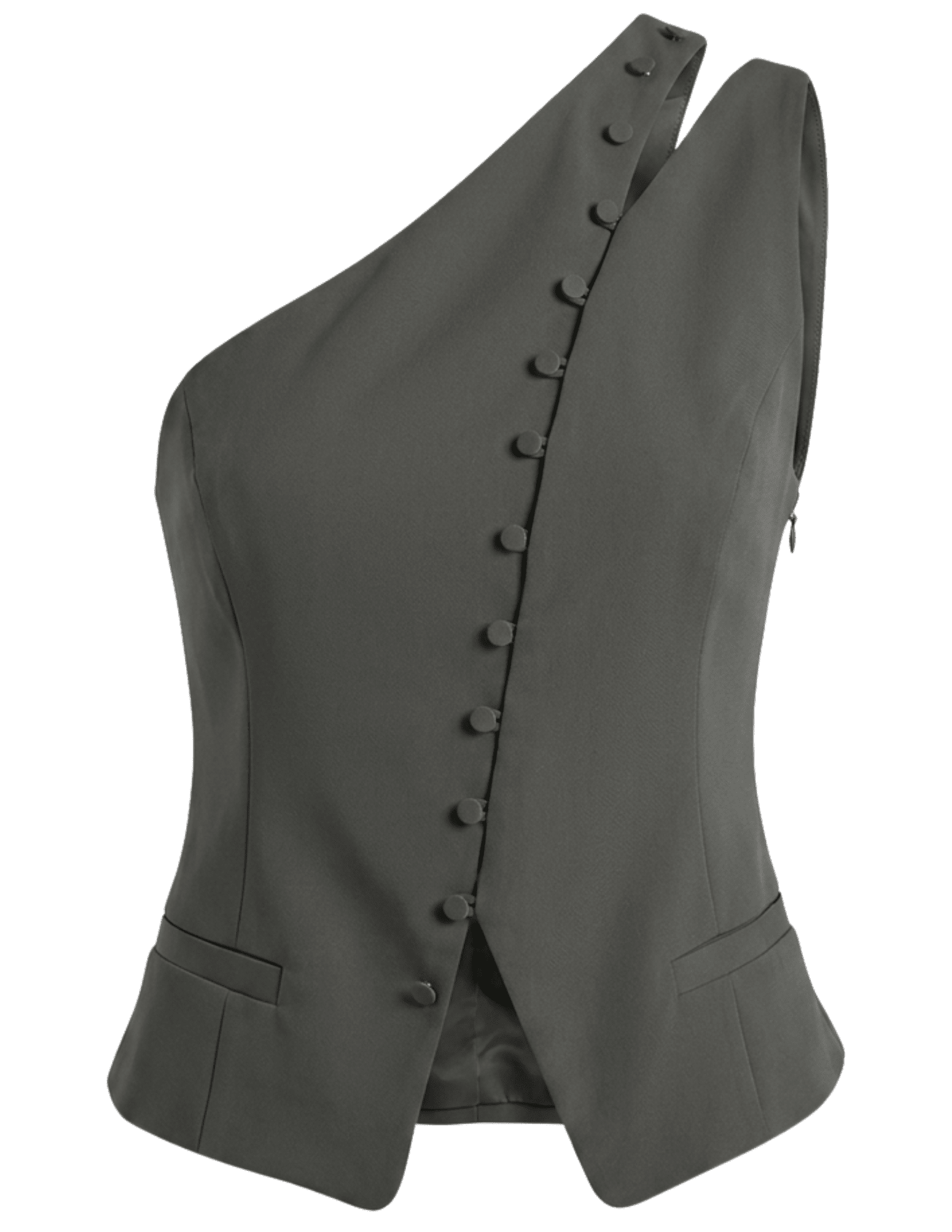 L'AGENCE Zinnia One Shoulder Vest Ash Olive