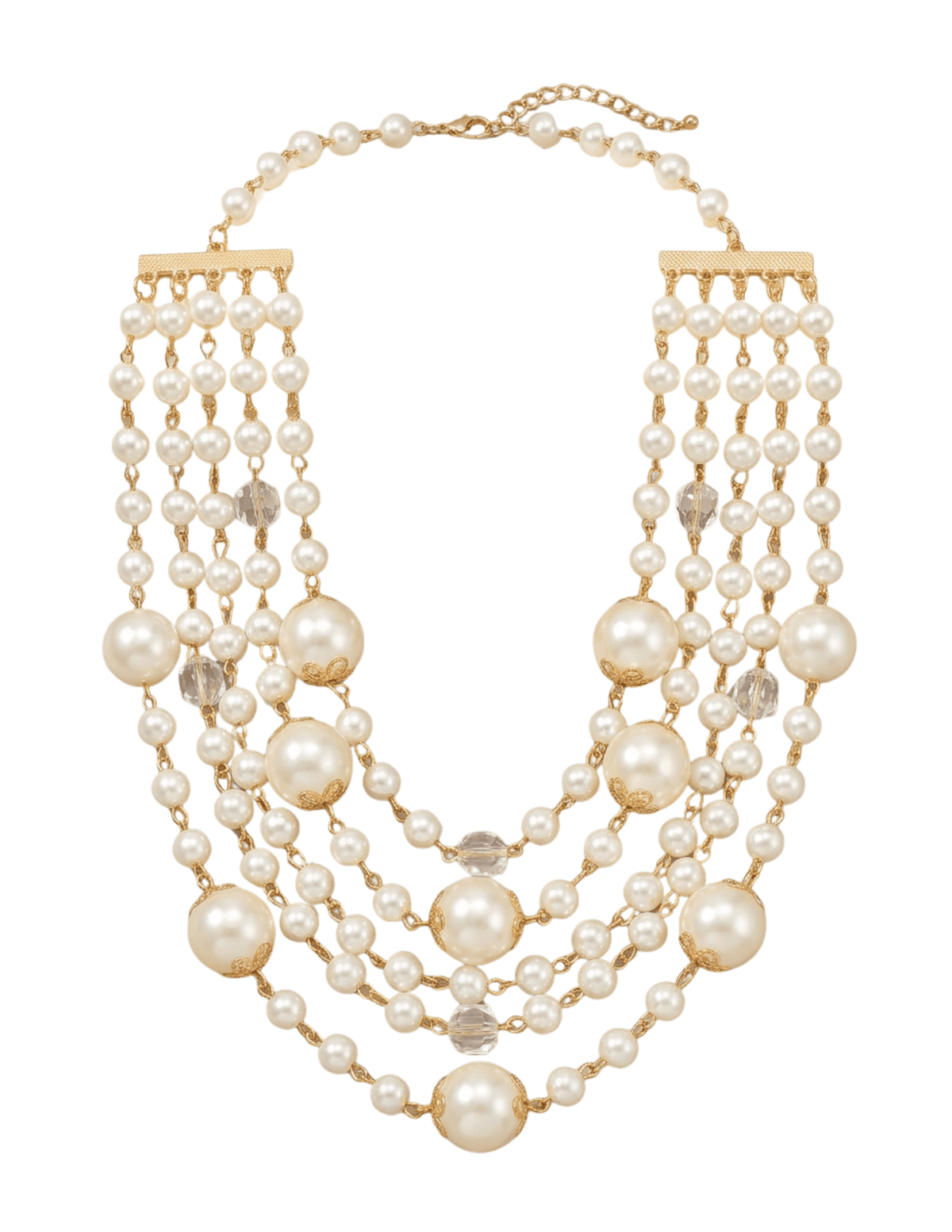 Fleur de Camélia Moira Layered Pearl Necklace in Gold and Ivory