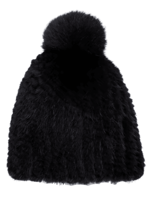 Fleur de Camélia - Fleur de Camélia Mink Knit Pom Pom Hat - Buy Online