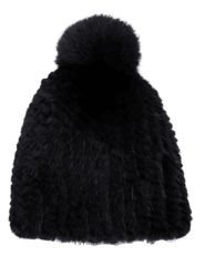 Fleur de Camélia - Fleur de Camélia Mink Knit Pom Pom Hat - Buy Online
