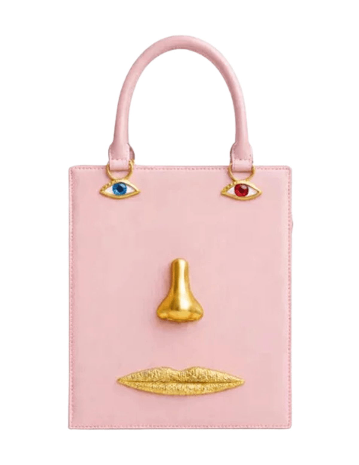 MAISON VERROU Celeste Face Leather Handbag in Light Pink