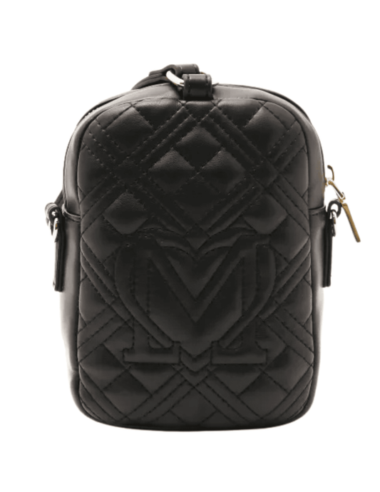 Back view of Love Moschino Quilted Crossbody Bag Black