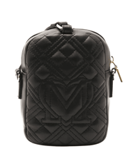 Back view of Love Moschino Quilted Crossbody Bag Black
